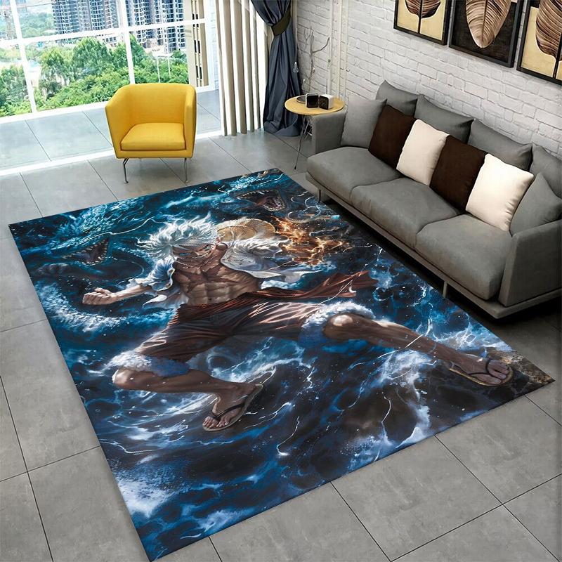 HD Anime One P-Piece Zoro Cartoon Teppich für Zuhause Wohnzimmer Schlafzimmer Sofa Fußmatte Dekor, Teppich rutschfeste Bodenmatte Geschenk