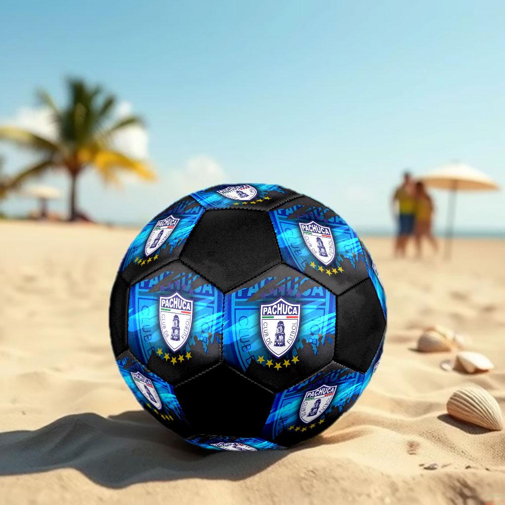 Pachuca FC Size 5 Soccer Ball, Machine-Stitched PVC, Durable & High Bounce, All Ages Fit, fan merchandise, matches & outdoor use.