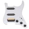 Pro SSH Strat Wiring Pre-assembled Pickguard with Artec Alnico 5 Pickups for ST Stratocaster Electric Guitar White Pearl 4P