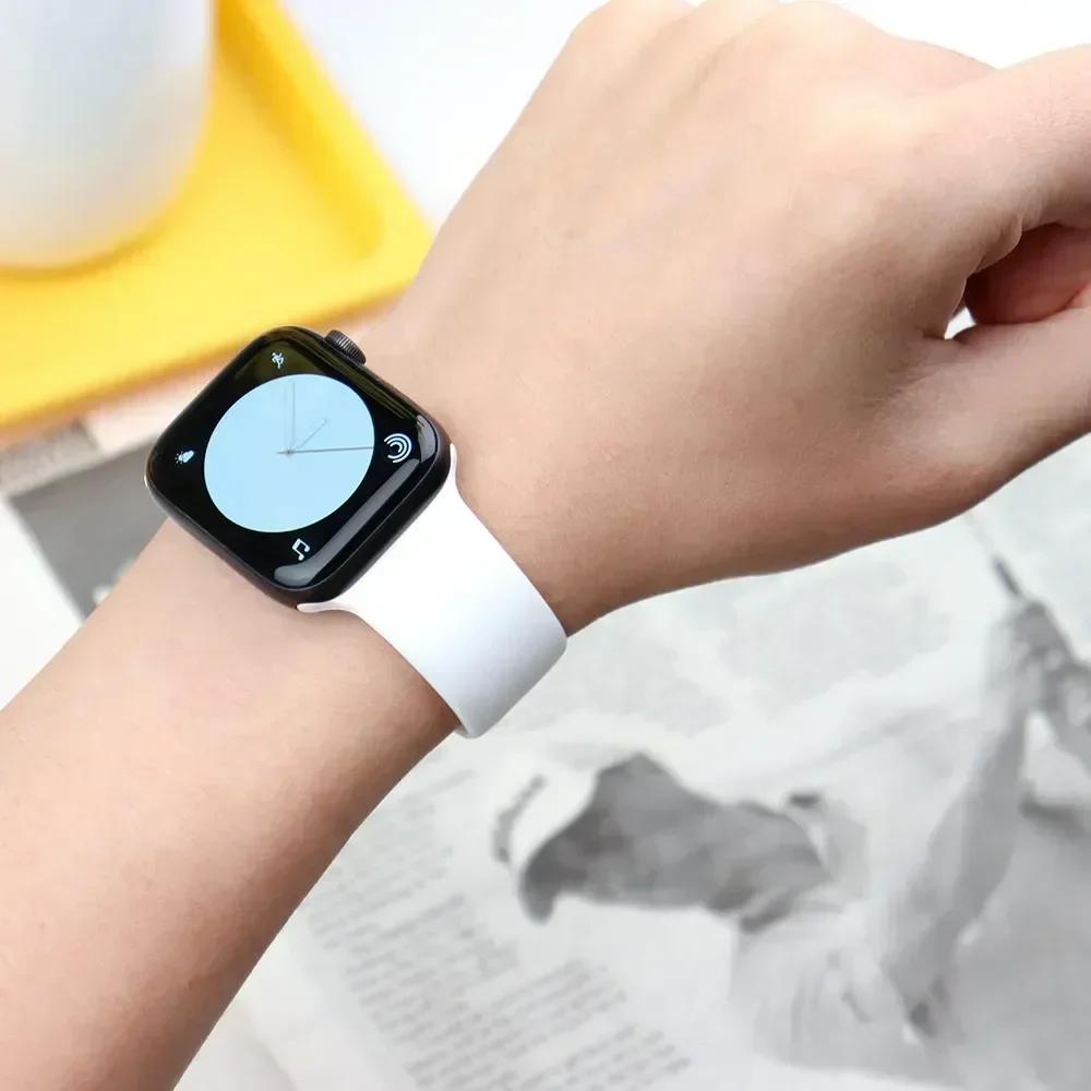 Silicone Sport Band For Apple Watch Strap49mm 44mm 45mm 40mm 41mm 42mm 38mm Bracelet Iwatch Series9 8 7 6 5 4 3SE Ultra 2 Correa