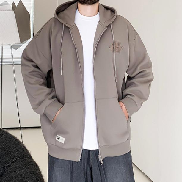 American Embroidery Plus Size Men's Hooded Windproof Warm Jacket Fashionable Versatile Casual Sports Lightweight Jacket