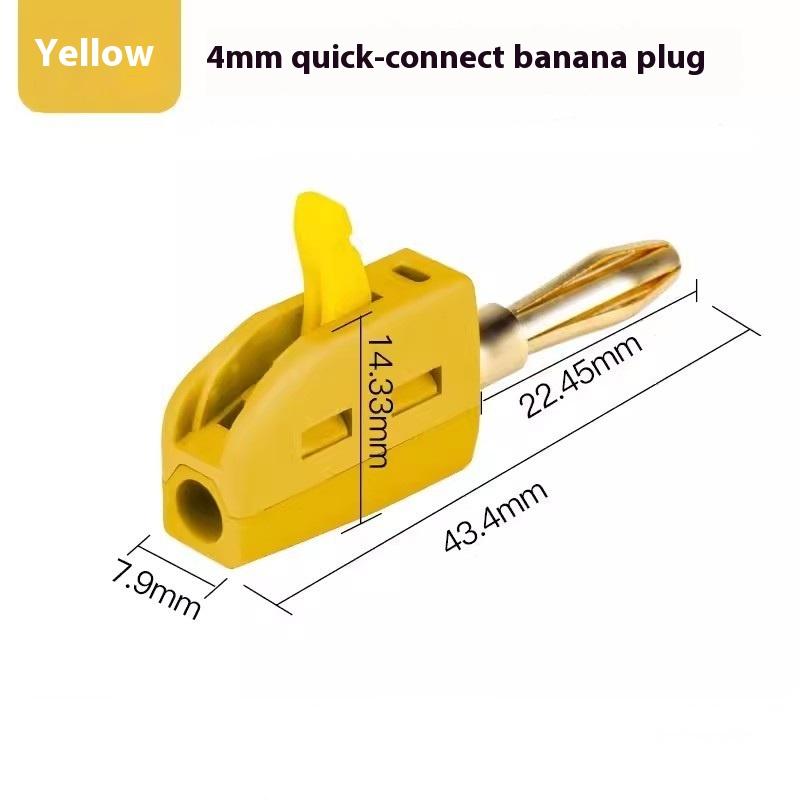 1Pcs High Current 32A Banana Plug 4mm Solderless Quick Wire Connector Terminal Block Power Testing Instrument Plug