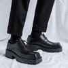 Square top thick soled men's leather shoes Fashion designer style Youth Outdoor Trendy Party Handsome adult shoes Plus Size -46
