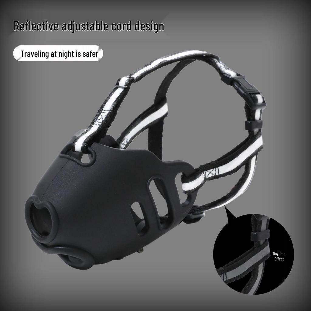 Reflective Adjustable Dog Muzzle - Prevents Ingestion, Original Design for Outdoor Use