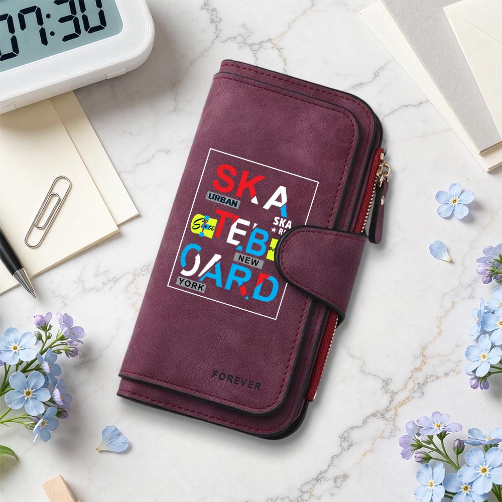 Stylish Printed Long Wallet Multi Card Slot Fashion Casual Purse