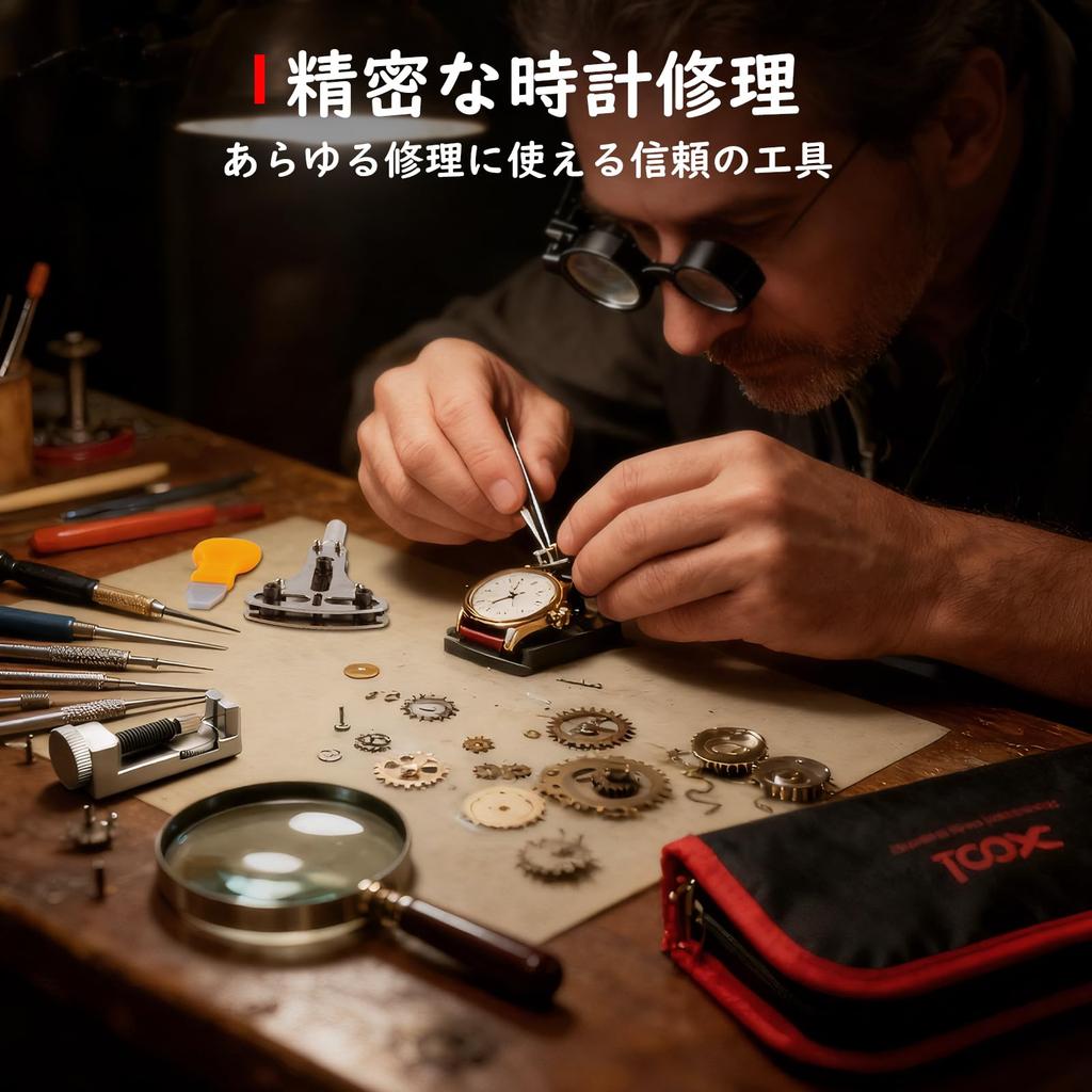 XOOL Sada nářadí na opravu hodinek Baterie Řemínek Stěžejka Zadní kryt hodinek a Sada přesných šroubováků 151 dílů Výměna, Seřízení, Odstraňovač, Otevírač,