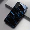 Blue Lightning Pattern Tempered Glass Phone Case for Samsung Galaxy S26 S25 S24 S23 S22 S20 fe/plus/Ultra Anti Drop