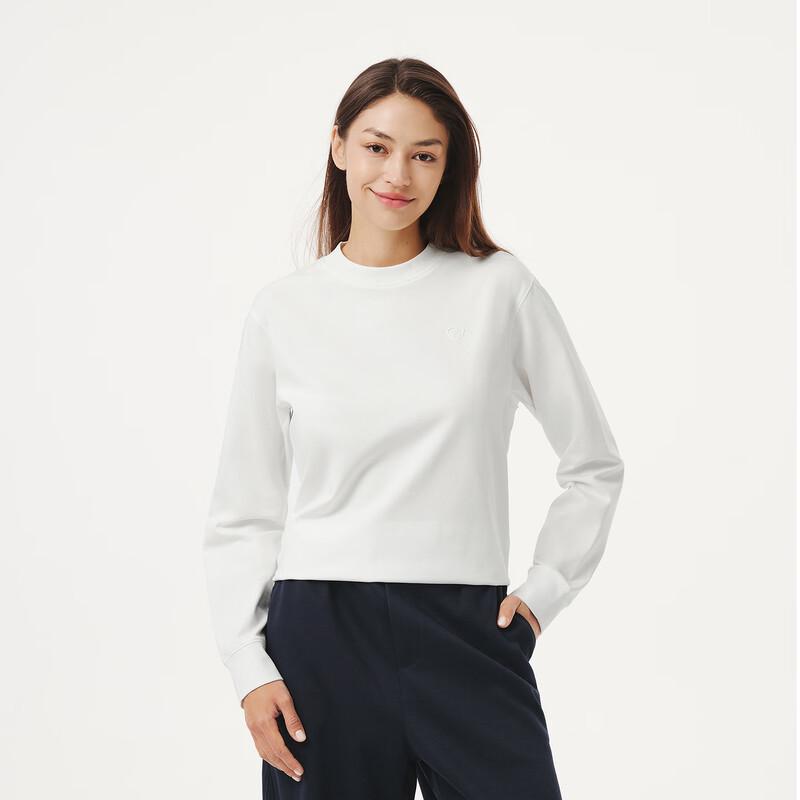 Women's Cropped Long-Sleeve Round Neck Sweatshirt