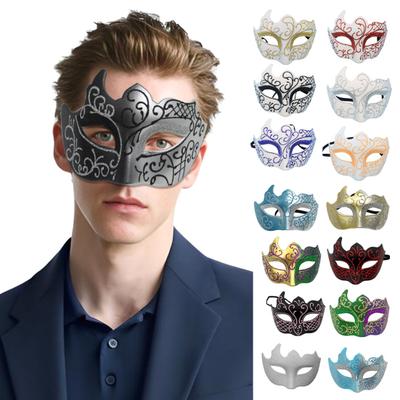 Máscara Facial Media para Hombre con Banda Elástica Brillo Vintage Protector Facial Medio Máscara para Ojos Accesorios de Disfraz de Halloween Fiesta de Máscaras Actuación en Escenario