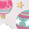 9 Pcs Hot Air Balloons Wall Art Star Cloud Balloons Nursery Wall Decor Boho Wooden Wall Sculpture for Kids Bedroom Playroom