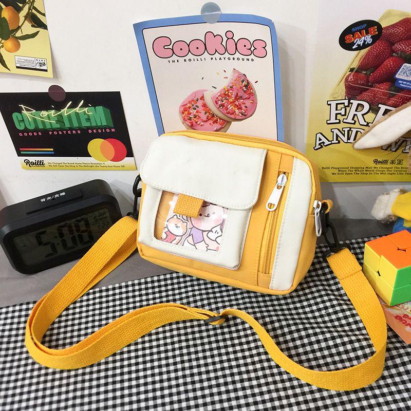 

Cute Student K-style Ins Girls One-Shoulder Bag Yellow card.(Collection of gifts)