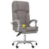Office Chair with Massage Function Taupe Fabric