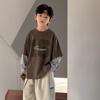 Boys Autumn Fake Two Piece Long Sleeve T Shirt
