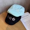 Starry Japanese Style Beret Cap With Short Brim Breathable Cotton For Women