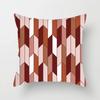 Nordic Pink Geometric Cushion Cover Home Decor Sofa Pillowcase Floral Print Soft Peach Skin Pillowcase