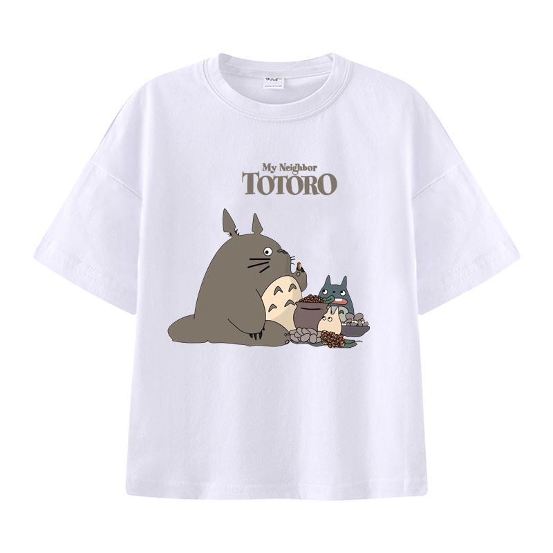 Children's Clothes Girls Boys Short Sleeve T-shirt Summer 100% Cotton Stylish Loose Clothes Miyazaki Totoro