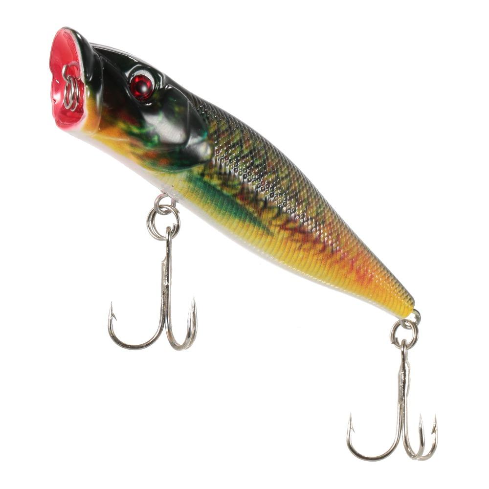 4PCS 9.5cm/12g Topwater Popper Lure with Double Hooks Fishing Lure Pike Fishing