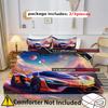 2/3Pcs Cool Colorful Sports Car 3D Printed Quilt Cover Cartoon Dream Style Soft Bedding Set Home Textiles Polyester Duvet Cover
