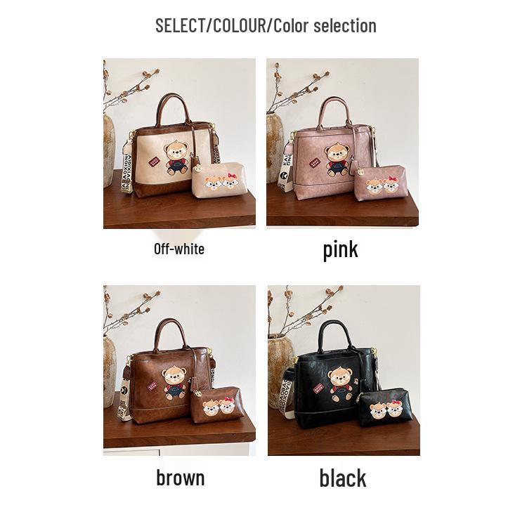 Kreskówkowy Miś Torba na ramię: Damska Luksusowa Duża Torba na Ramię do Pracy