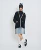 LMR Contrast Point Boucle Cardigan Black