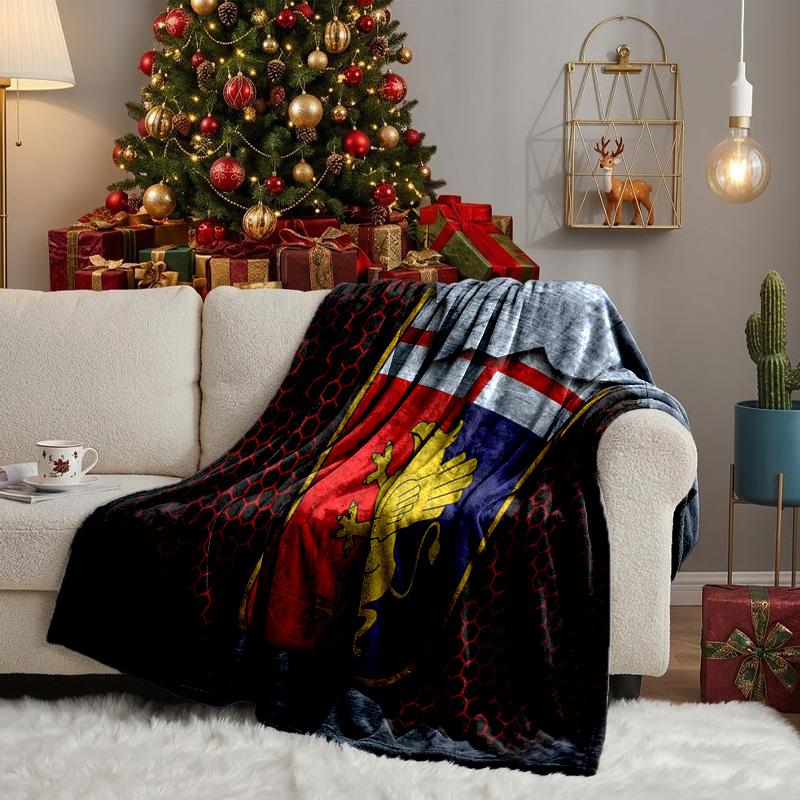Löwen Schild Genua Decken Flanelldecken Plüsch für Sofa Bett Geschenke für Männer Frauen Reise Picknickdecke Weihnachts-Fan-Geschenke