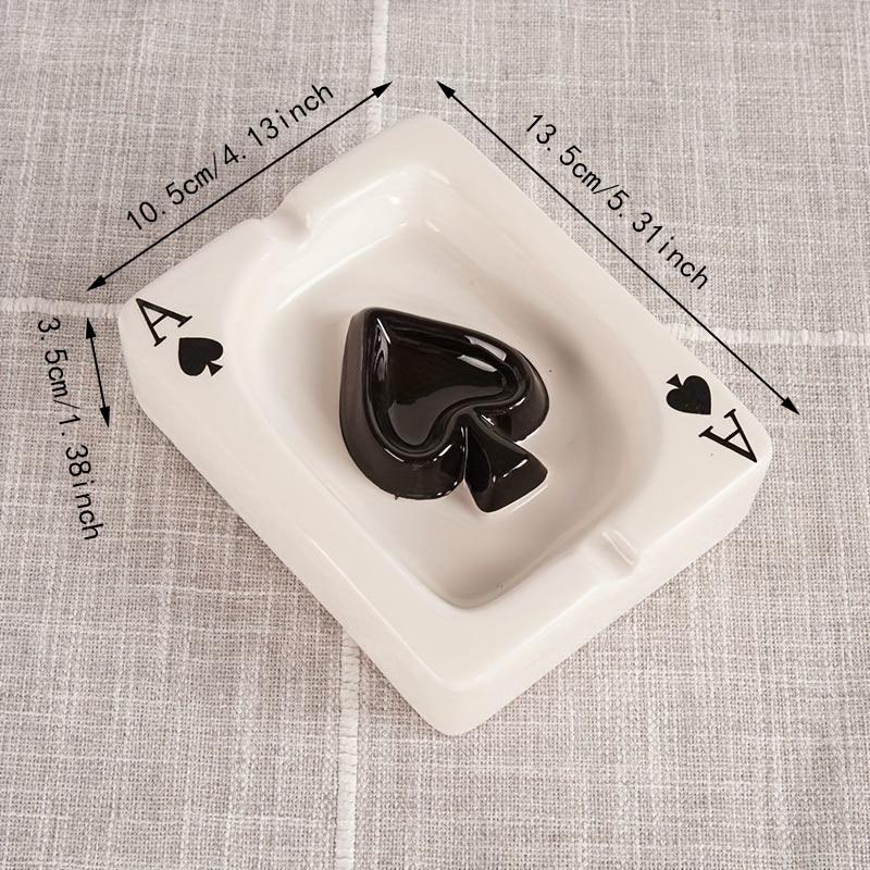 Creative Poker Ceramic Ashtray Simple and Fashionable Ashtray Portable Home Office Desk Ashtray Office Desk Gift Ashtray