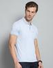 MONTE CARLO Herren Einfarbiges Blaues Kragen-Hals Halbarm T-Shirt