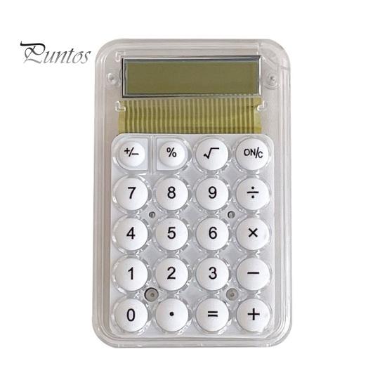 

Мини-калькулятор, 8-значный дисплей, тишина, широкоэкранный студенческий портативный прозрачный электронный калькулятор для ежедневного использования белый