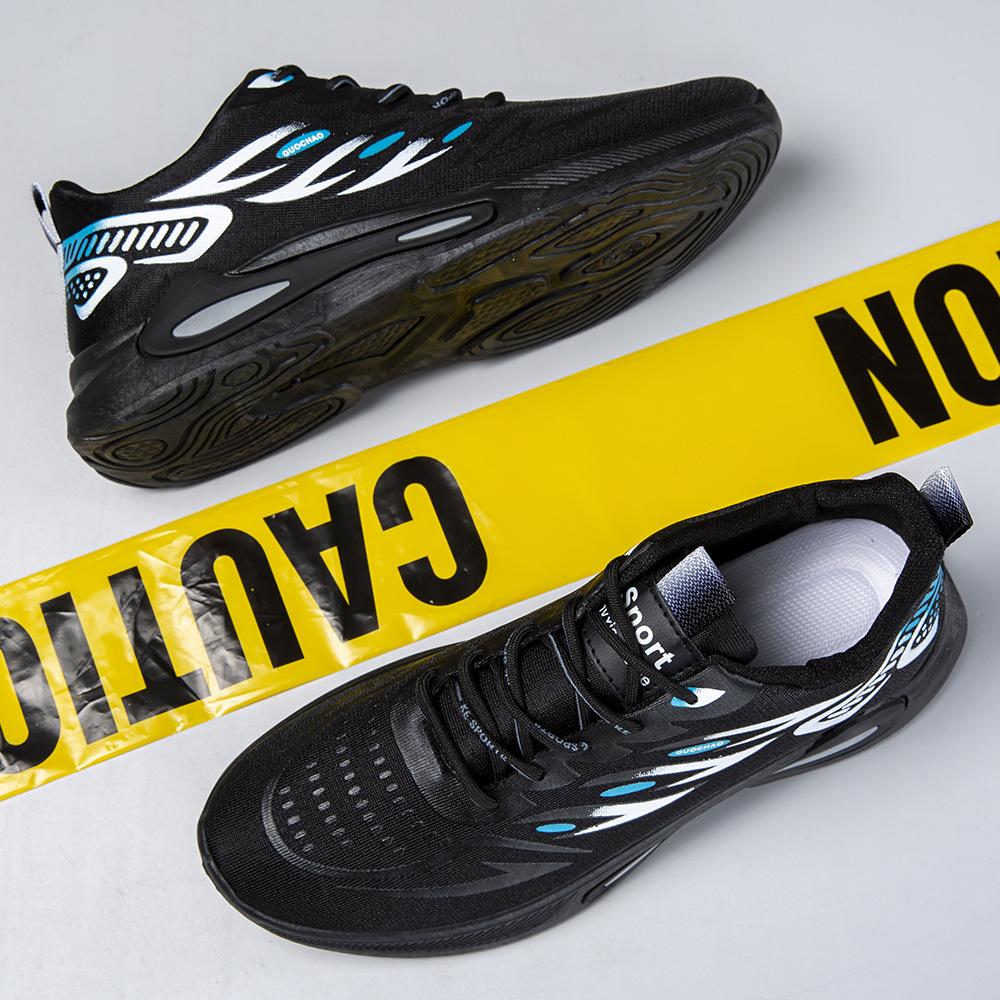 Sports men's shoes new high-end flying woven running mesh breathable student running casual versatile sports shoes