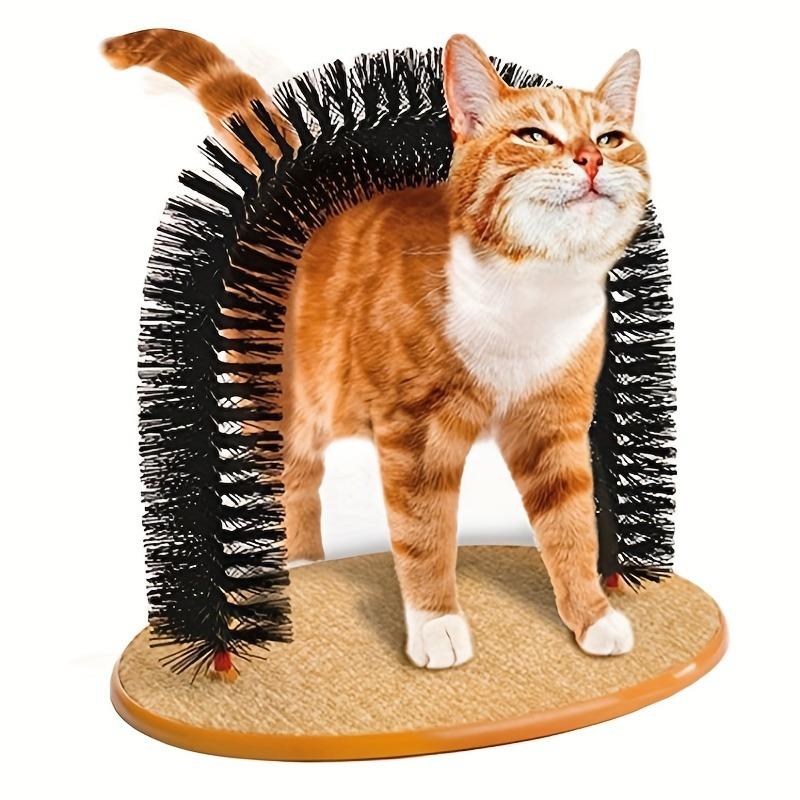 Arco para Gatos Juguete de Autogrooming y Masaje, Cepillo Multifuncional para el Pelo de Gatos Juguete Rascador para Gatos Gatitos Suministro Interactivo