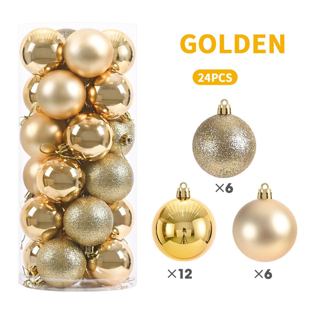 24Pcs 6cm Christmas Balls Ornaments for Xmas Christmas Tree - Christmas Tree Decorations Hanging Ball for Holiday Party