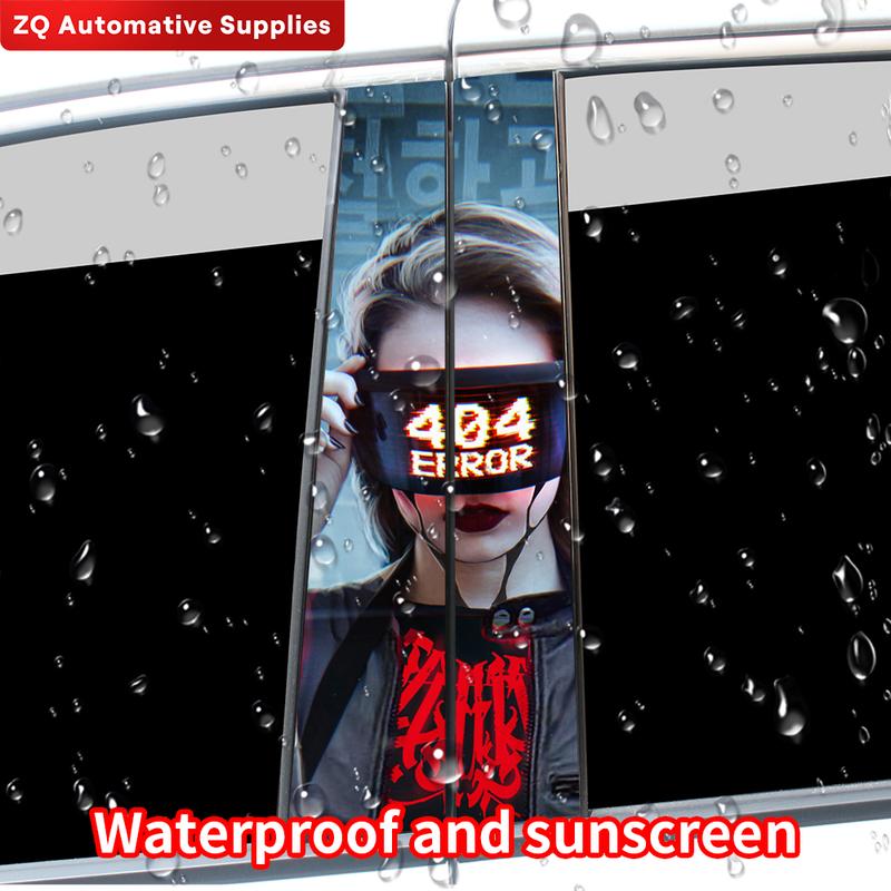 Cyberpunk Beauty Car Stickers Car B-pillar Vinyl Decals Waterproof Auto Center Pillar Sticker Cover Scratches Vehicle Decor