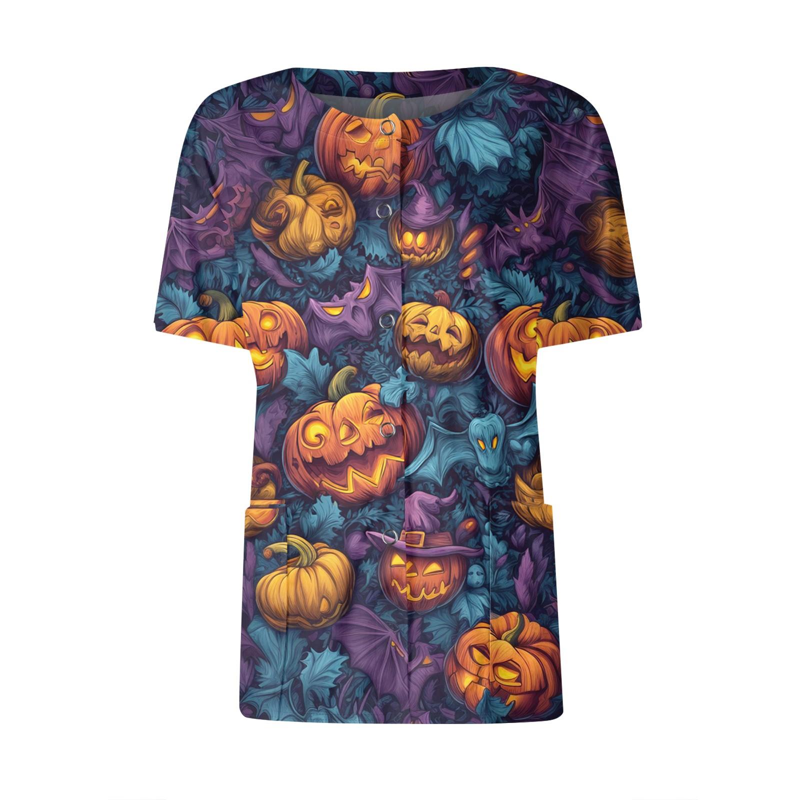 

Женские карманы с короткими рукавами и рисунком, воротник-стойка с рабочим принтом, однобортная защитная одежда, куртка-кардиган, топ XXXL