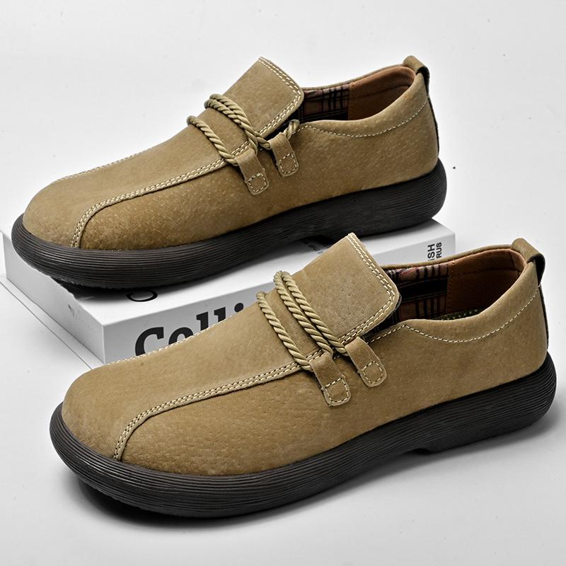 Handmade Suede Leather Casual Shoes for Men Comfy Walking Shoes Outdoor Driving Footwear Loafers Breathable Business Moccasins