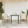 VidaXL Bistro Set with Cushions 3 Pcs, Garden Table and Chairs, Outdoor Furniture Set Balcony, Modern, 3212138