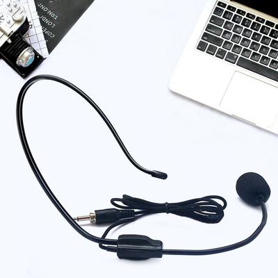 Auricular con micrófono y cable de 3,5 mm con rosca para uso en la cabeza, amplificador de voz y altavoz universal