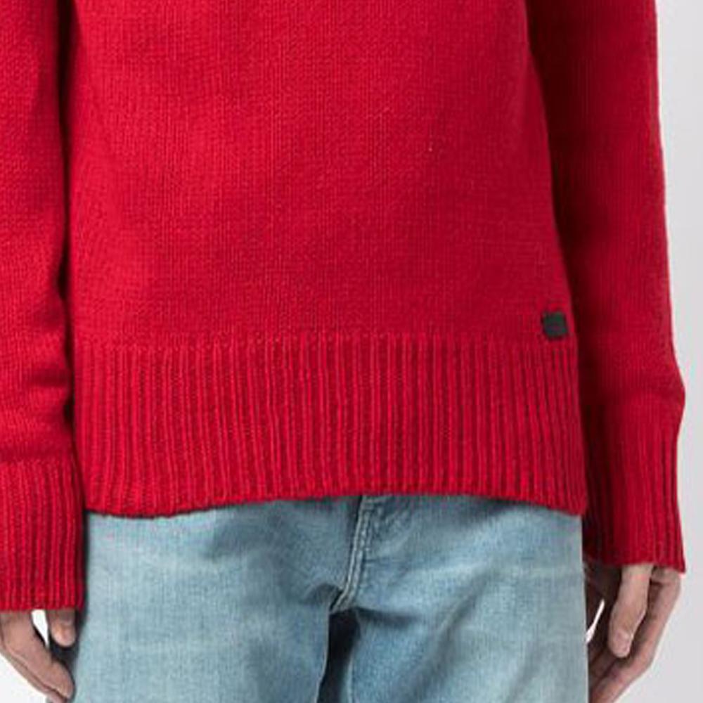 Polo Ralph Lauren Jesień/Zima 21 Sweter męski z prążkowanej wełny z wysokim kołnierzem i długim rękawem Czerwony 710814395-006