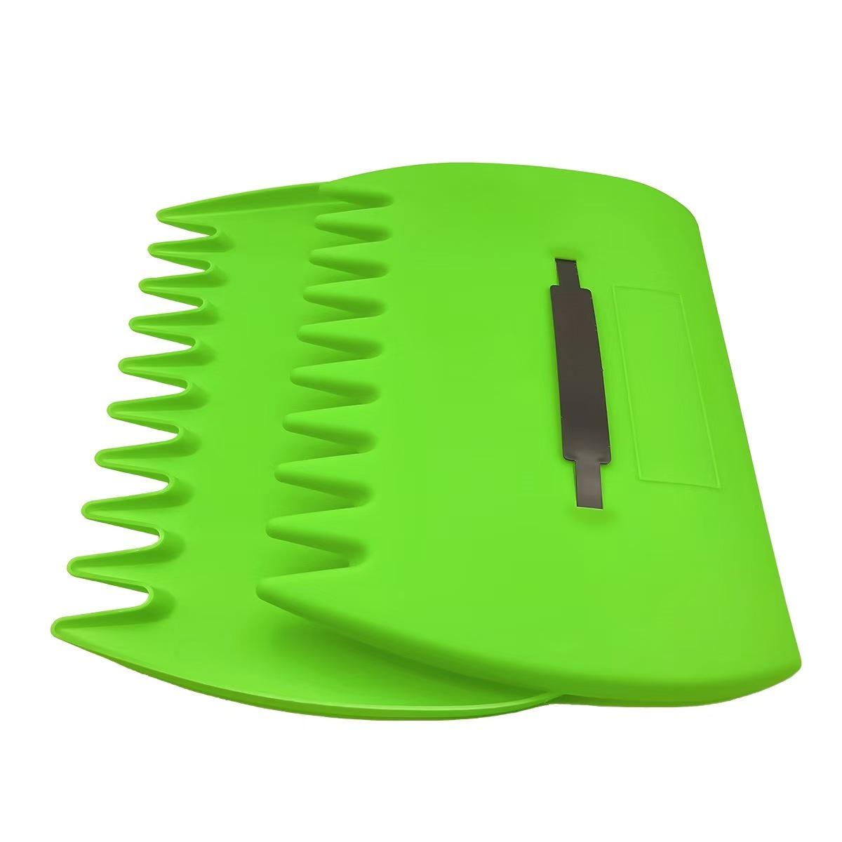 Outdoor Plastic Leaf Rake and Collector for Garden Leaves Green Pair [Bagged]