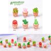 Charming Resin Miniature Succulent Moss Garden Ornaments Diy Desktop Decorations