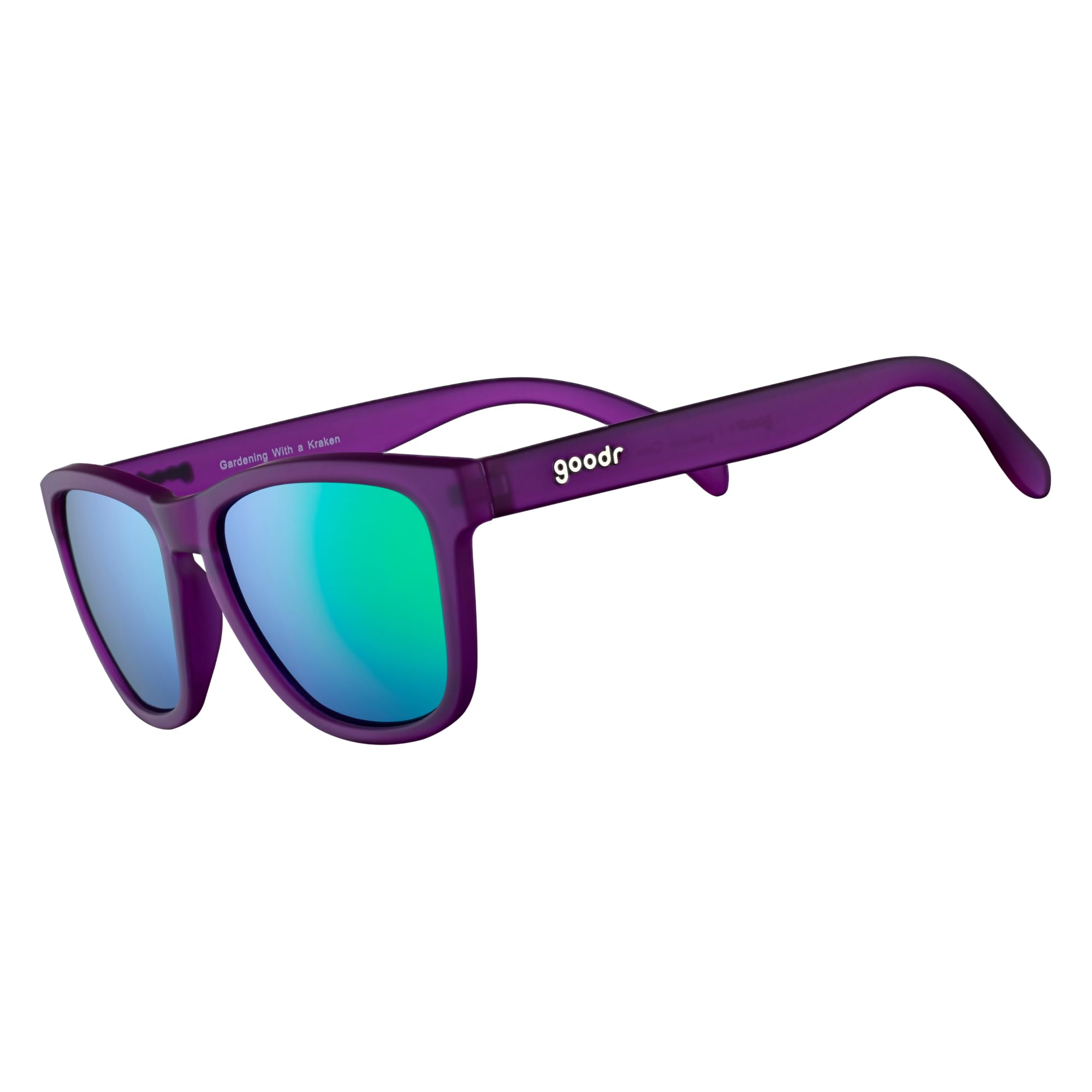 

goodr Kraken Polarized Sunglasses for Gardening, Unisex, Dark Purple Translucent Lenses with Light Green Reflective Lenses, UV400 Protection,
