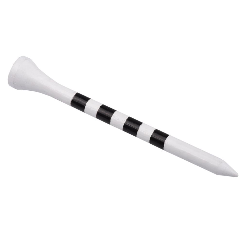 Pack of 100 Bamboo Striped Golf Tees, 70/83mm Ball Holders