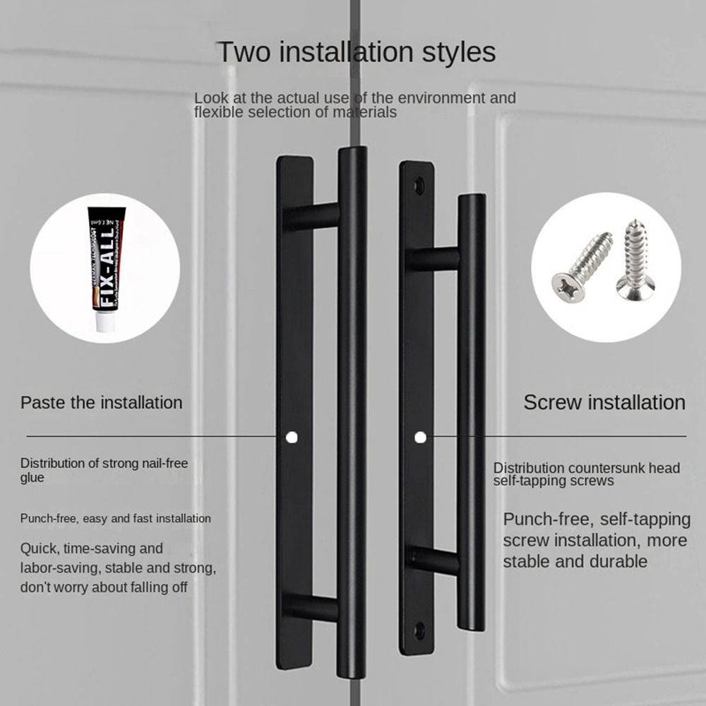 Self-Adhesive Door Handle Aluminium Alloy Door Handlebar Fashion Sliding Door Knob  Door