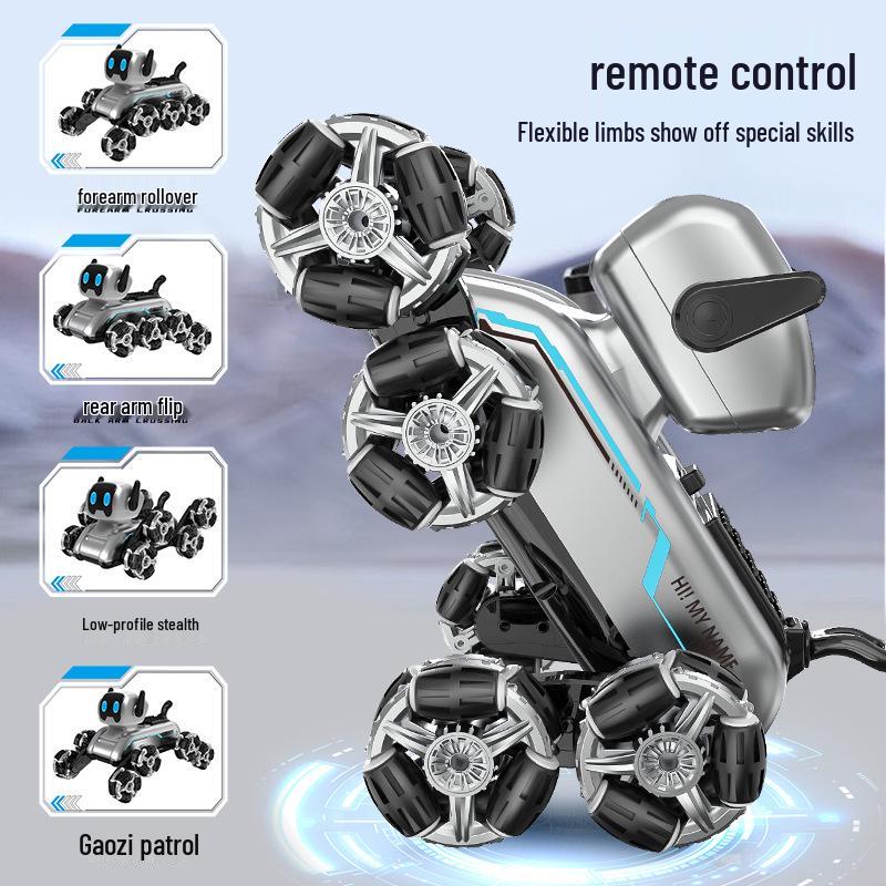 Stunt Remote Control Car: 8-Wheel Intelligent Mechanical Dog with Gesture Sensing for Kids