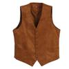 Cappotti da uomo senza maniche multicolore stile gilet con scollo a V aderenti casual in camoscio stile retrò abiti formali gilet da motociclista