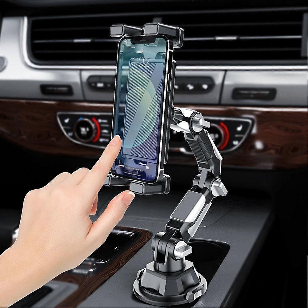 Car Cup Holder Tablet & Phone Mount, Universal Stand With Adjustable Long Arm