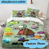 3PCS Custom Name Zombie Garden Battle Bedding Set, Including 1pc Duvet Cover And 2pcs Pillowcases, Suitable for Dorms and Bedrooms Gift