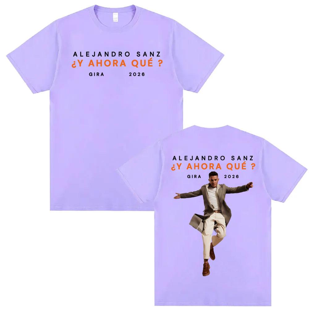 Alejandro Sanz Y AHORA QU Tour 2026 Merch T-Shirt Unisex Damenmode Hip Hop High Street T-Shirt Übergroß 100% Baumwolle T-Shirts
