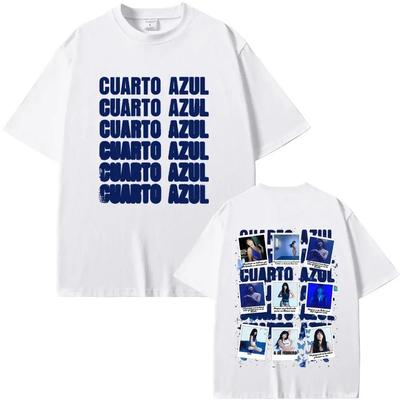 Cuarto Azul Album Double Sided Collage T-Shirt Latin Pop Artist Oversized White Unisex Music Oversized Women And Men T-shirts