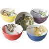 Ale-net Donburi (rice Bowl) Set, W13.5×D13.5×H7.3cm, Kyoto Vegetable Design, Porcelain, Mino Ware, Made In Japan