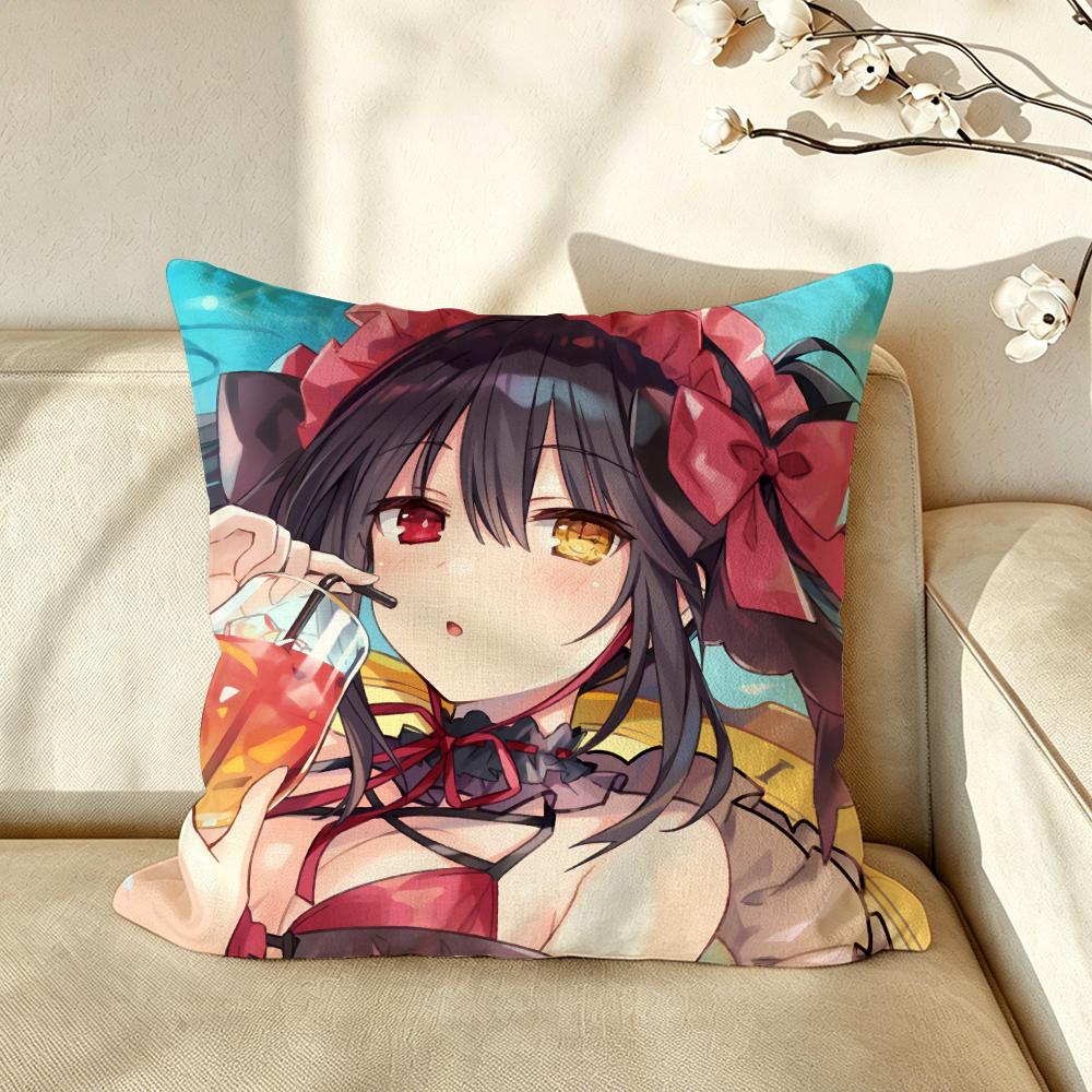 Anime KKurumiTTokisaki Cushion Cover Pillow Case Antidustmite Pillowcase Silky Short Plush Sofa Cushion Cover hot